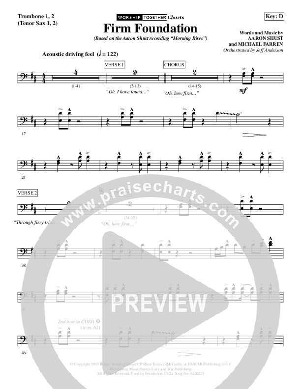 Firm Foundation Trombone 1/2 (Aaron Shust)