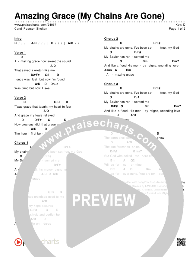 Amazing Grace Chart