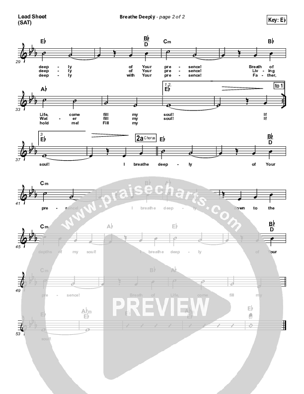 Breathe Deeply Lead Sheet (Dennis Jernigan)