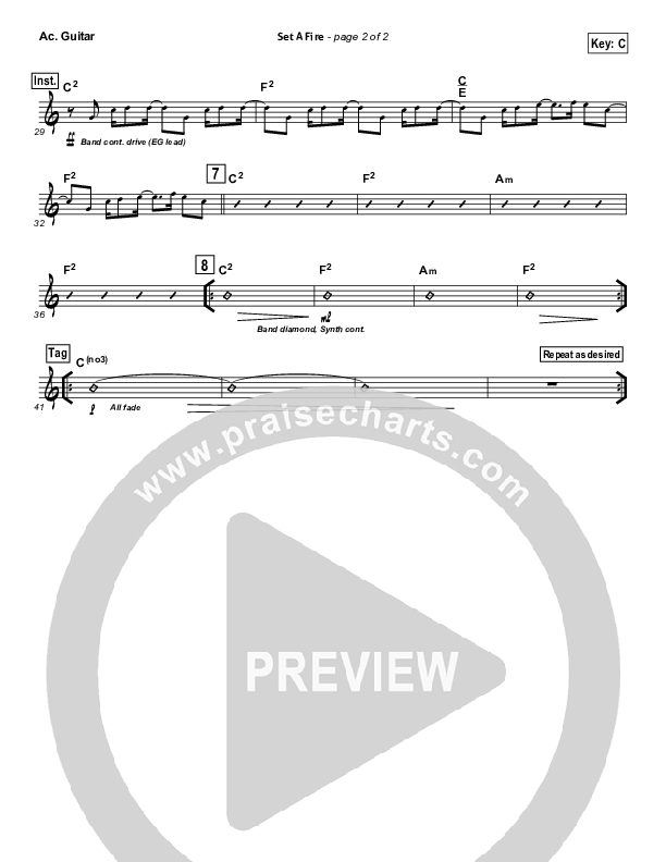 Set A Fire Acoustic Guitar (Martin Smith / Jesus Culture)