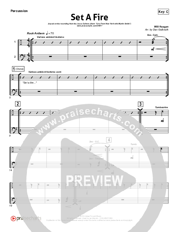 Set A Fire Percussion (Martin Smith / Jesus Culture)