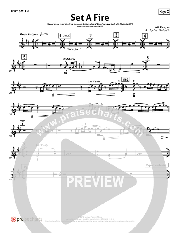 Set A Fire Trumpet 1,2 (Martin Smith / Jesus Culture)