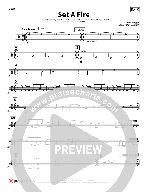 Set A Fire Viola (Martin Smith / Jesus Culture)