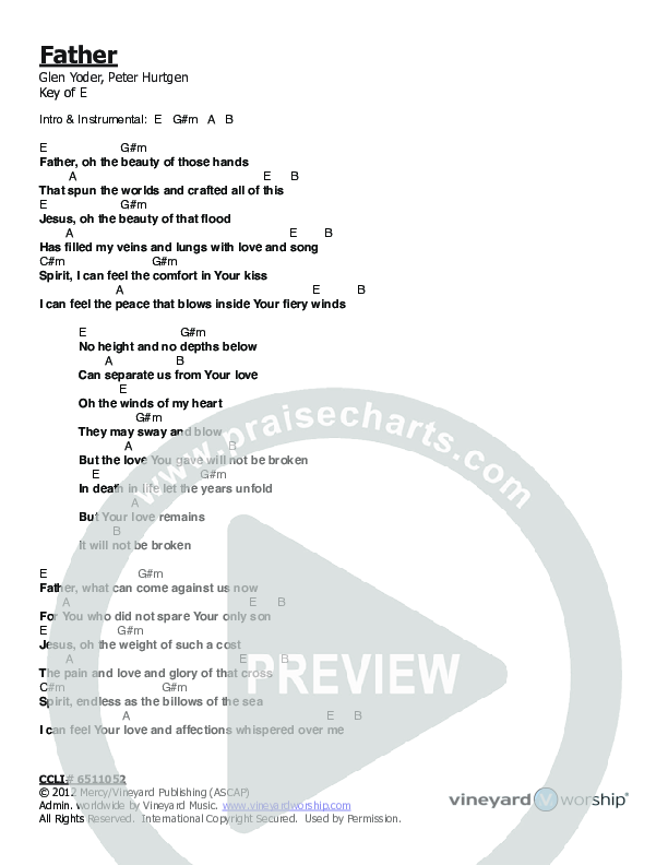 Father Chords & Lyrics (Vineyard Worship)