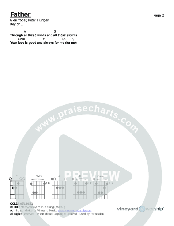 Father Chords & Lyrics (Vineyard Worship)