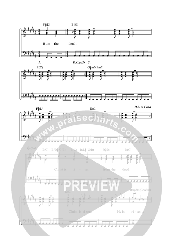 He Is Risen Piano/Vocal (SATB) (Graham Kendrick / Paul Baloche)