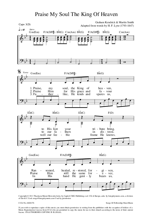 Praise My Soul The King Of Heaven Sheet Music PDF (Graham Kendrick