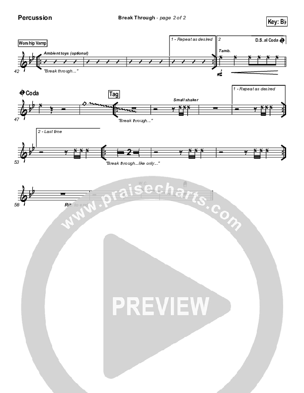 Break Through Percussion (Tommy Walker)