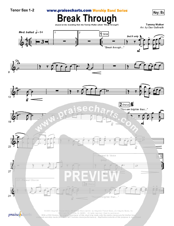 Break Through Tenor Sax 1/2 (Tommy Walker)