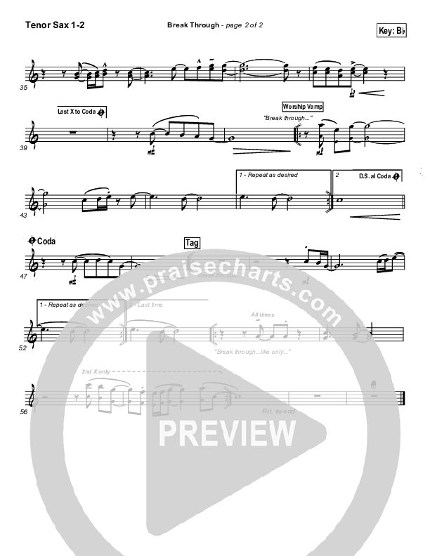 Break Through Tenor Sax 1/2 (Tommy Walker)