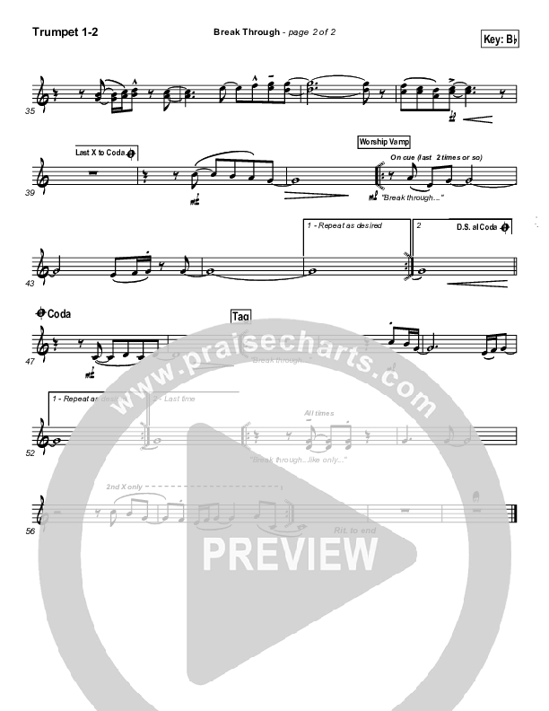 Break Through Trumpet 1,2 (Tommy Walker)