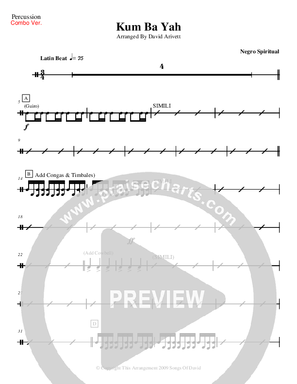 Kum Ba Yah (Instrumental) Percussion (David Arivett)
