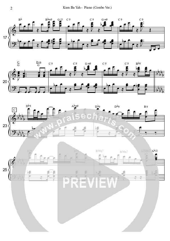 Kum Ba Yah (Instrumental) Piano Sheet (David Arivett)