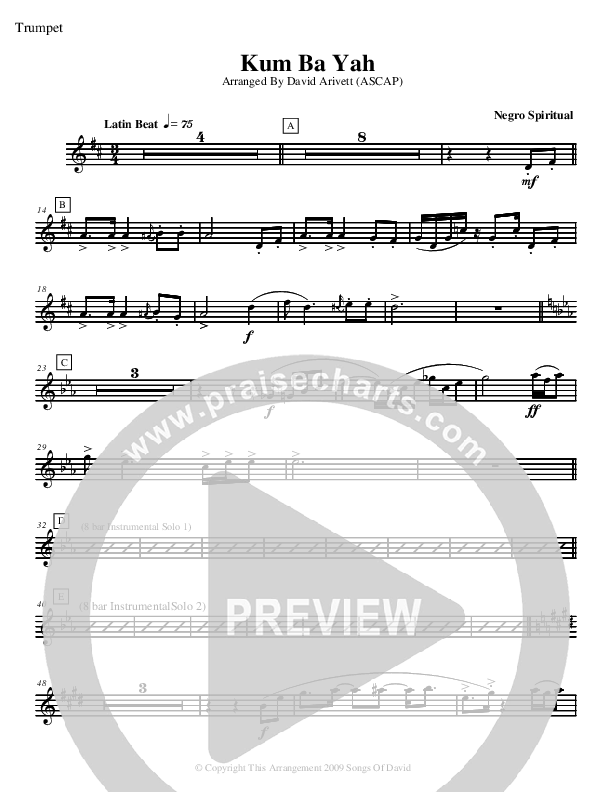 Kum Ba Yah (Instrumental) Trumpet (David Arivett)