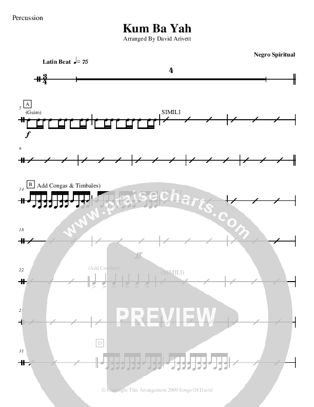 Kum Ba Yah (Instrumental) Percussion (David Arivett)