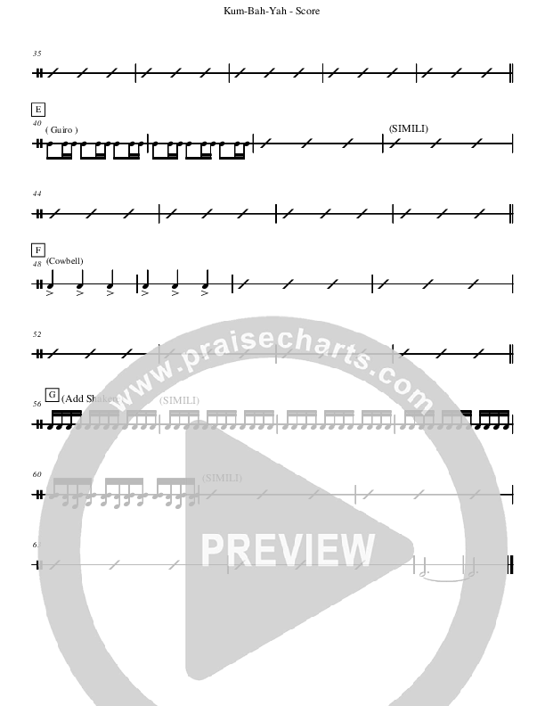Kum Ba Yah (Instrumental) Percussion (David Arivett)