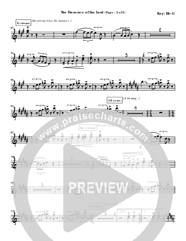 The Presence Of The Lord Is Here Alto Sax 1/2 (Byron Cage)