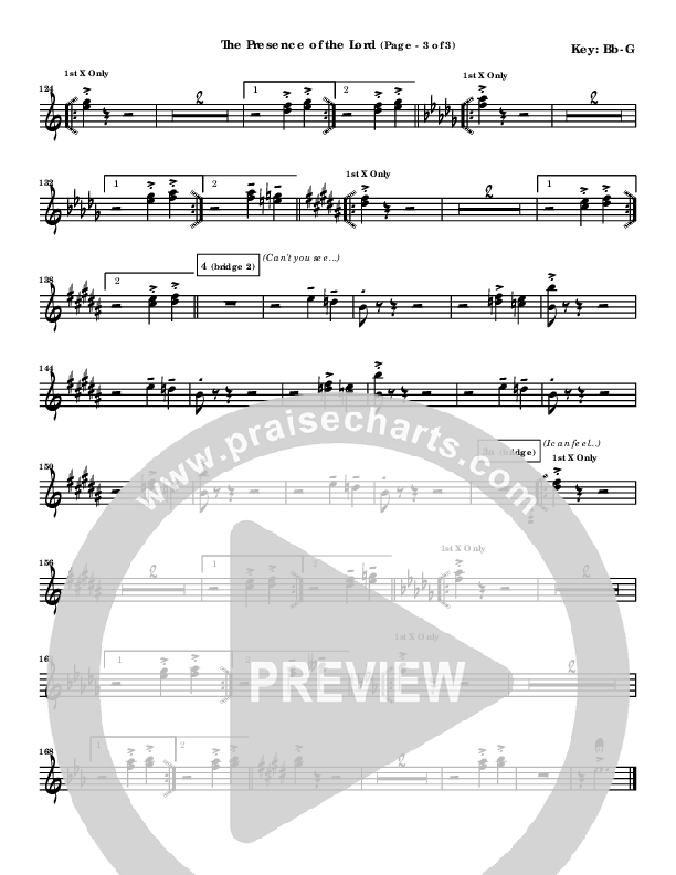 The Presence Of The Lord Is Here Alto Sax 1/2 (Byron Cage)