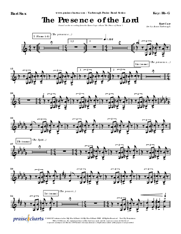 The Presence Of The Lord Is Here Bari Sax (Byron Cage)