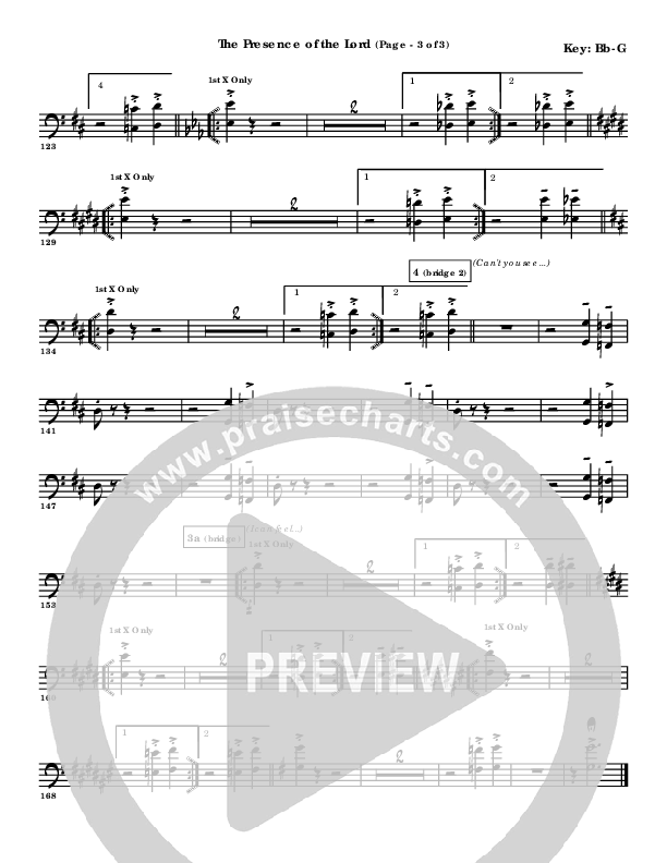 The Presence Of The Lord Is Here Trombone 1/2 (Byron Cage)