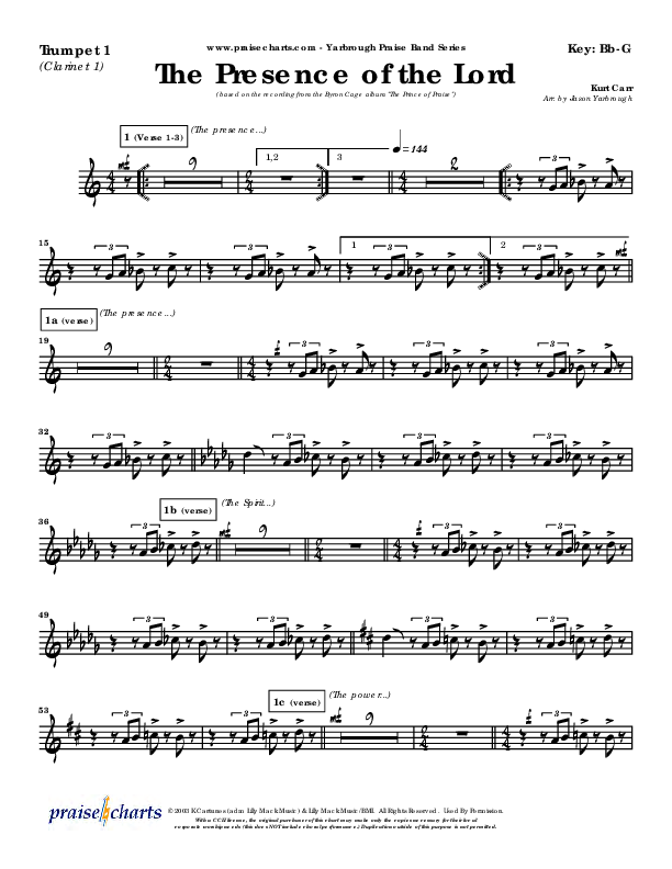 The Presence Of The Lord Is Here Trumpet 1 (Byron Cage)