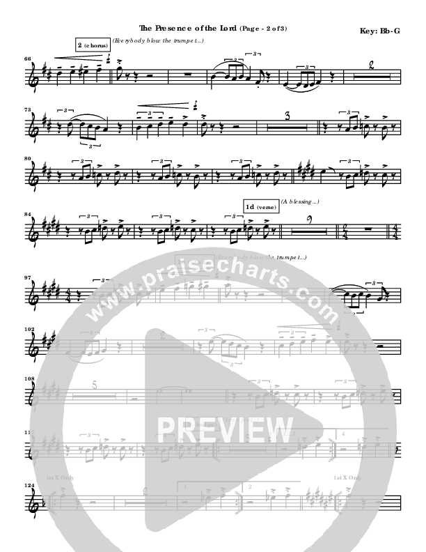 The Presence Of The Lord Is Here Trumpet 1 (Byron Cage)