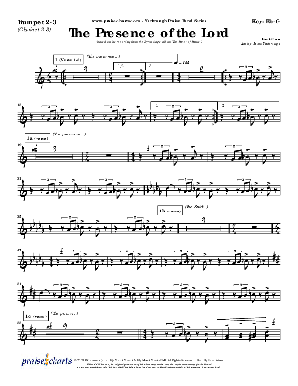 The Presence Of The Lord Is Here Trumpet 2/3 (Byron Cage)