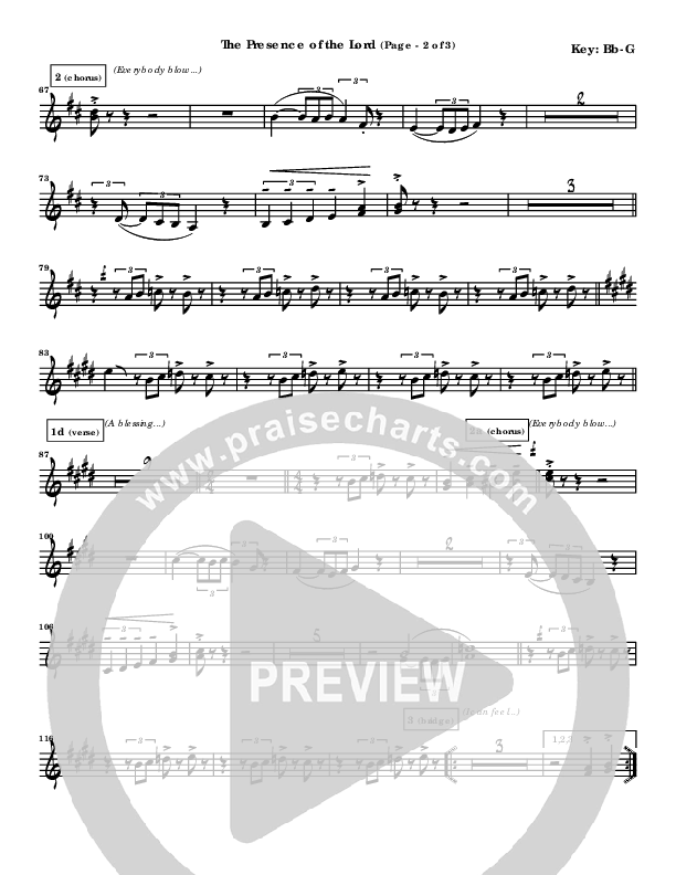 The Presence Of The Lord Is Here Trumpet 2/3 (Byron Cage)