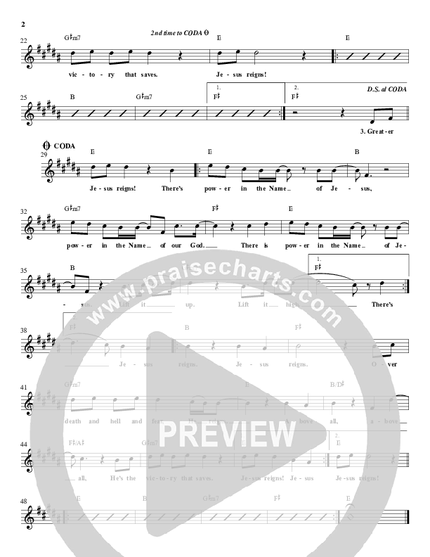 Jesus Reigns Lead Sheet (Jon Egan / New Life Worship)