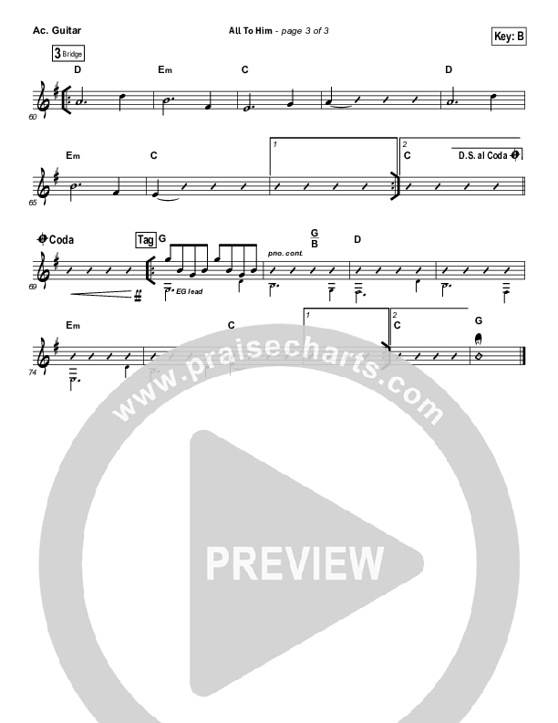 All To Him Acoustic Guitar (Cory Asbury / New Life Worship)