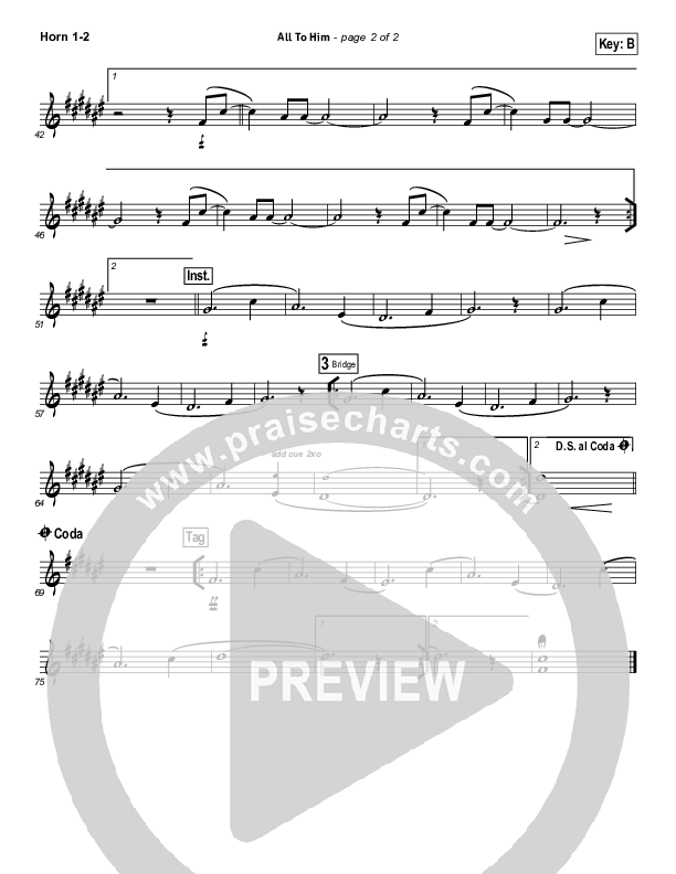 All To Him Brass Pack (Cory Asbury / New Life Worship)