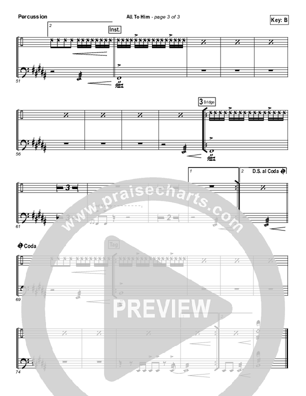 All To Him Percussion (Cory Asbury / New Life Worship)