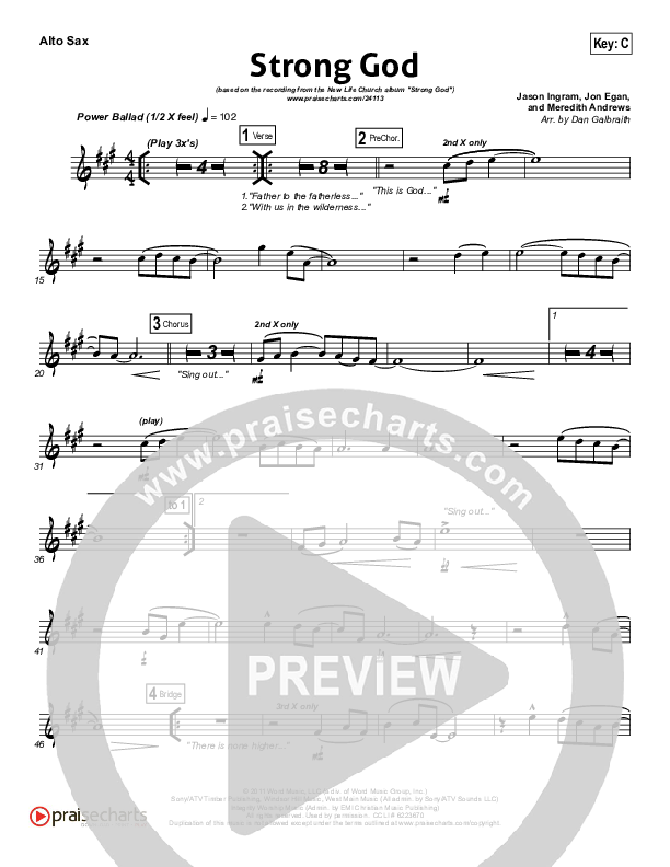 Strong God Alto Sax (Jon Egan / New Life Worship)
