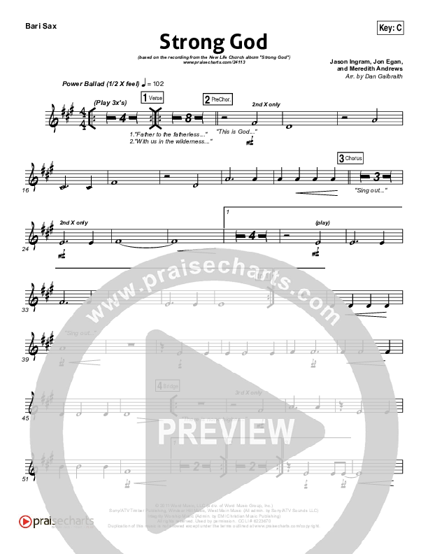 Strong God Bari Sax (Jon Egan / New Life Worship)