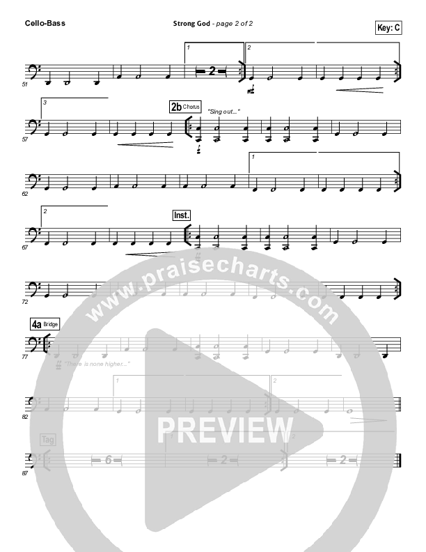 Strong God Cello/Bass (Jon Egan / New Life Worship)