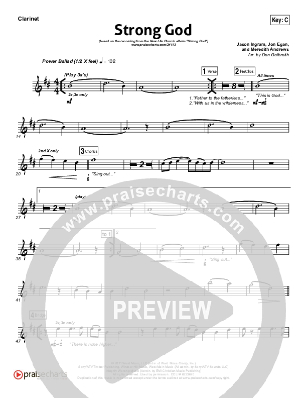 Strong God Clarinet (Jon Egan / New Life Worship)