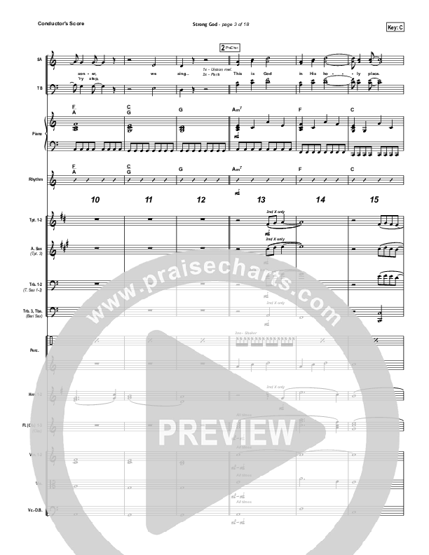 Strong God Conductor's Score (Jon Egan / New Life Worship)