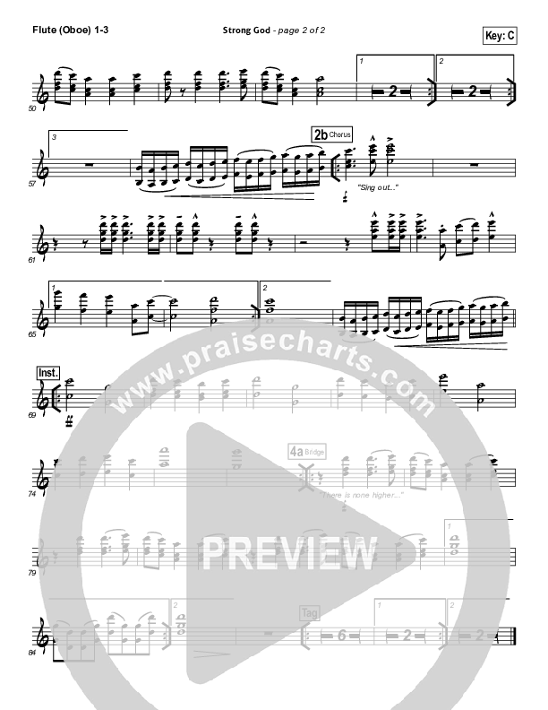 Strong God Flute/Oboe 1/2/3 (Jon Egan / New Life Worship)