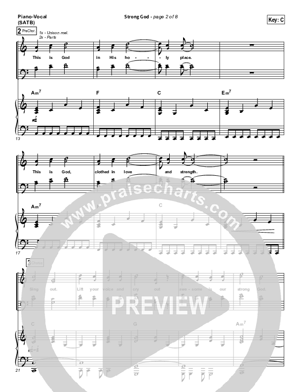 Strong God Piano/Vocal Pack (Jon Egan / New Life Worship)