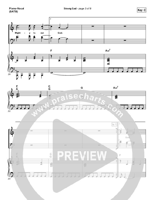 Strong God Piano/Vocal Pack (Jon Egan / New Life Worship)
