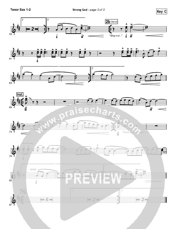 Strong God Tenor Sax 1/2 (Jon Egan / New Life Worship)