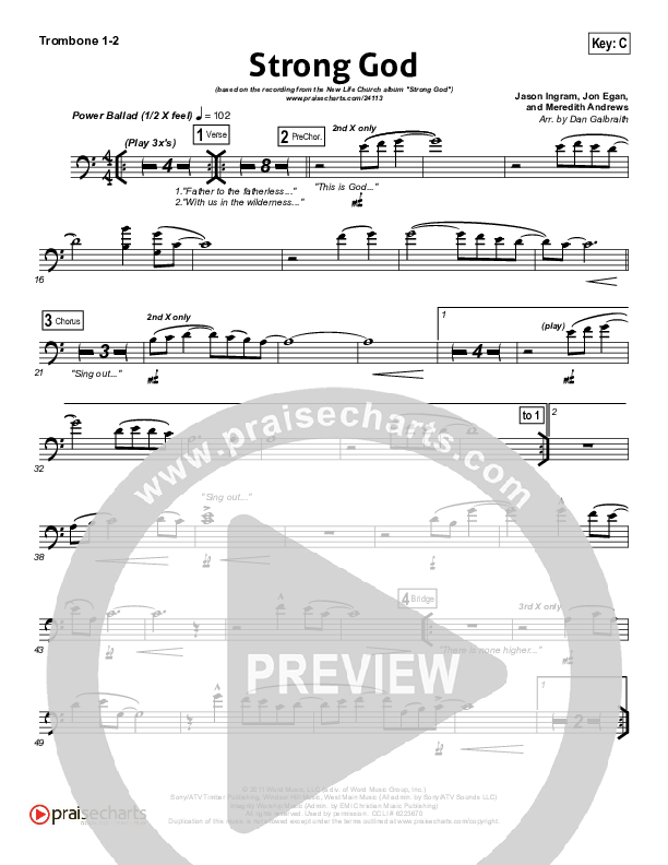 Strong God Trombone 1/2 (Jon Egan / New Life Worship)