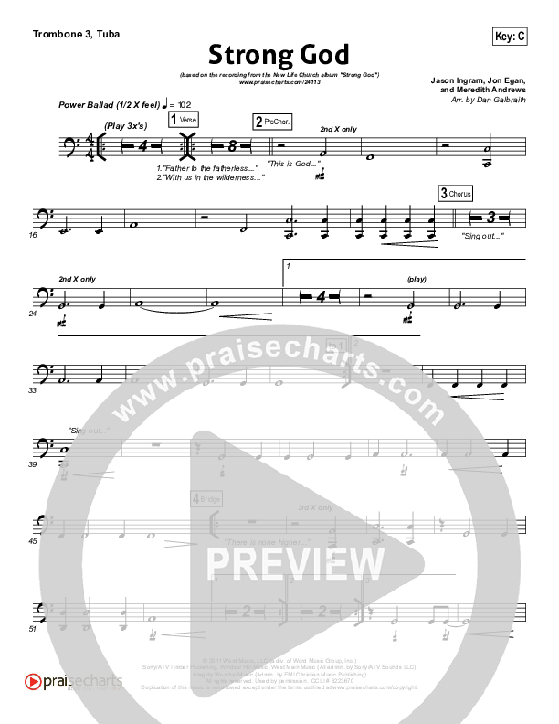 Strong God Trombone 3/Tuba (Jon Egan / New Life Worship)