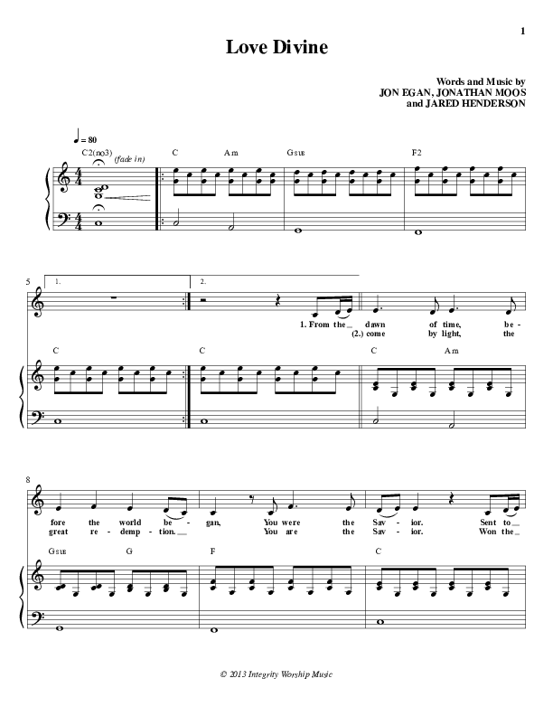 Love Divine Piano/Vocal (Rachael Kiehne / Jonathan Moos / New Life Worship)