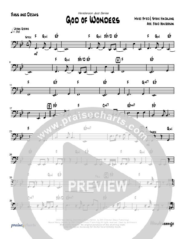 God Of Wonders (Instrumental) Drum Set (Brad Henderson)