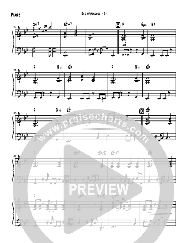 God Of Wonders (Instrumental) Piano Sheet (Brad Henderson)