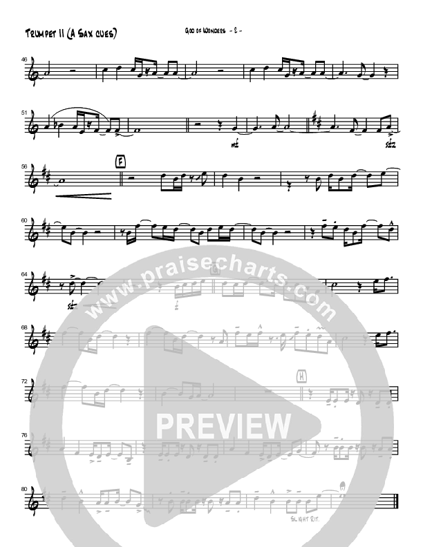 God Of Wonders (Instrumental) Trumpet 2 (Brad Henderson)