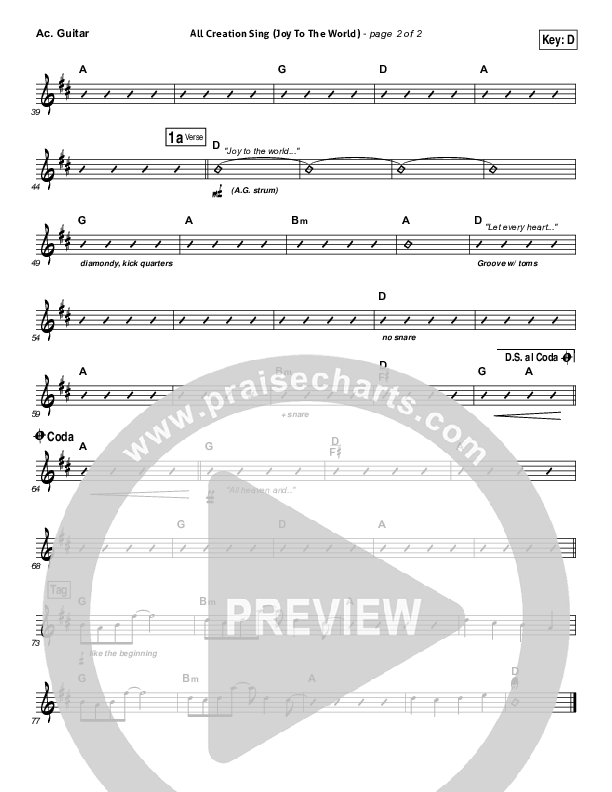 All Creation Sing (Joy To The World) Acoustic Guitar (Seth Condrey / North Point Worship)