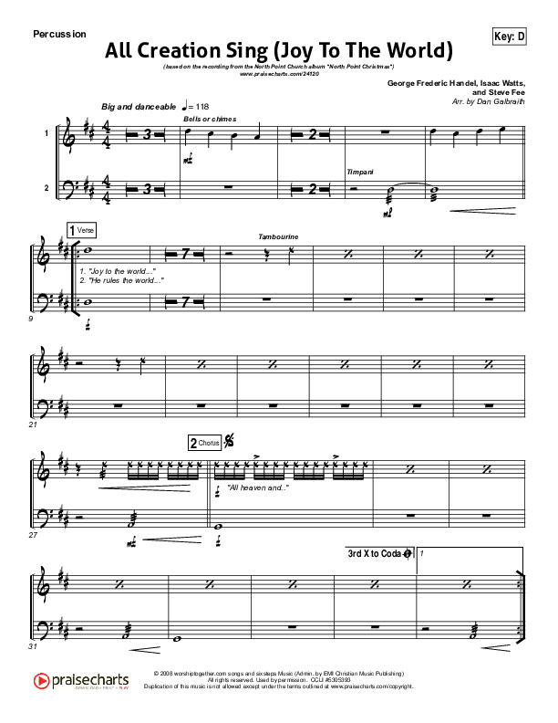 All Creation Sing (Joy To The World) Percussion (Seth Condrey / North Point Worship)