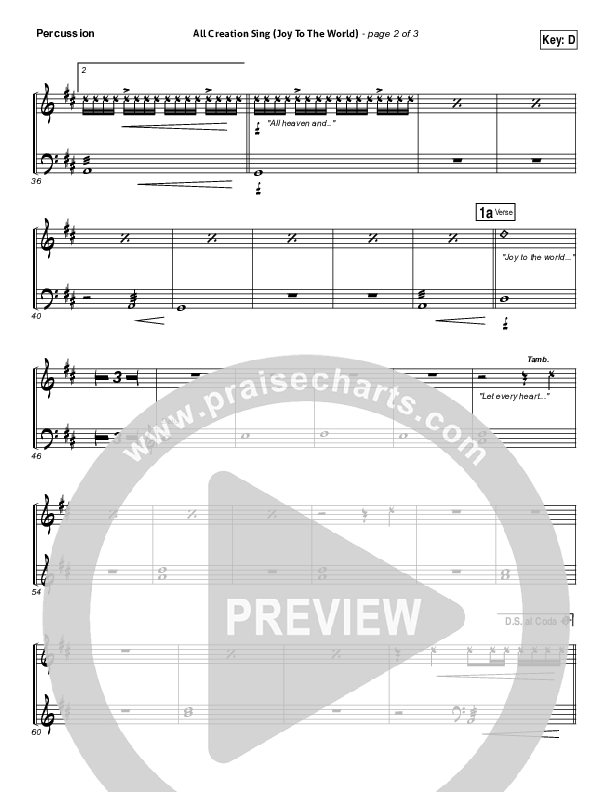 All Creation Sing (Joy To The World) Percussion (Seth Condrey / North Point Worship)